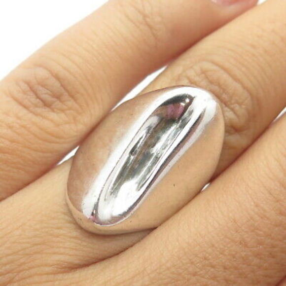 Jewelry - 925 Sterling Silver Vintage Mexico Coffee Bean Puffy Statement Ring Size 6